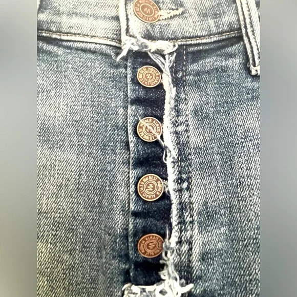 MOTHER Denim The Fly Cut Stunner Ankle Fray Jeans Night Sz 27 – Brand New - Picture 3 of 15